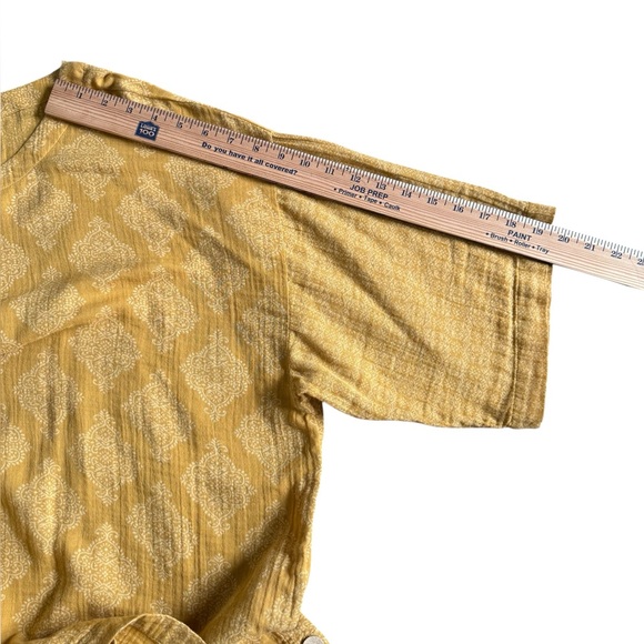 Pure Jill NWOT Mustard Cotton Gauze Top Relaxed Boho Tunic XL - Picture 9 of 9